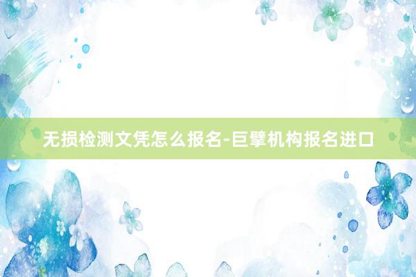 无损检测文凭怎么报名-巨擘机构报名进口