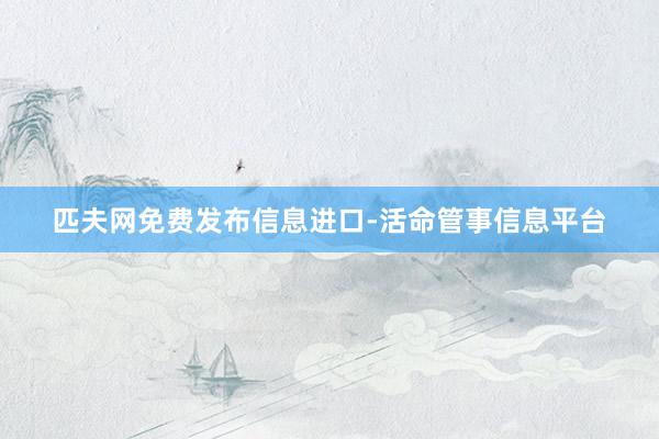 匹夫网免费发布信息进口-活命管事信息平台
