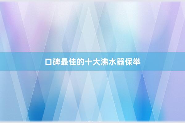 口碑最佳的十大沸水器保举