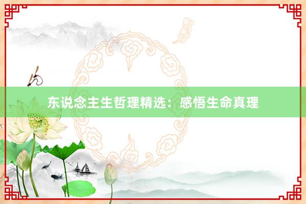 东说念主生哲理精选：感悟生命真理